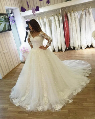 Applikationen Vestido De Noiva Sexy V-Ausschnitt Arabisches Hochzeitskleid 2023 Spitzenrock Plus Size Robe De Marie 