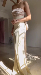 Classy Strapless Mermaid Long Prom Dress Evening Dress With Bow Y8499 by simplepromdress