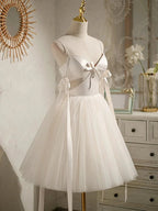 Beading Bowknot Lace Up Short Homecoming Dresses by Cicinia