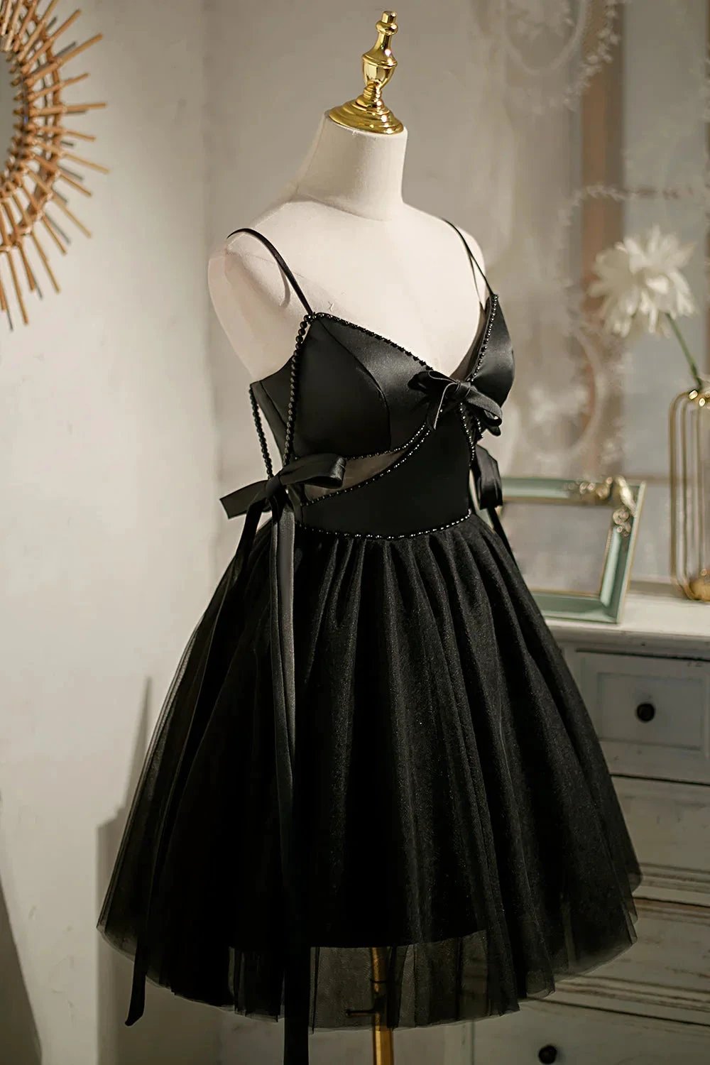 Black Sexy Sleeveless Beading Short Homecoming Dresses by Cicinia