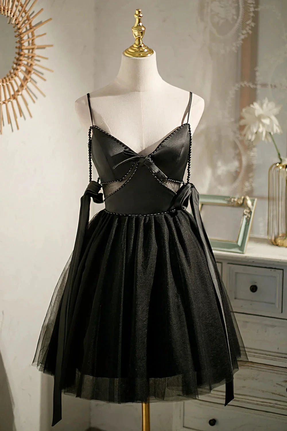 Black Sexy Sleeveless Beading Short Homecoming Dresses by Cicinia