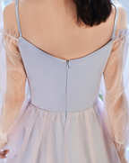 Adorable Pink And Blue Short Party Dress With Butterfly Cute Short Homecoming Dress Y2742