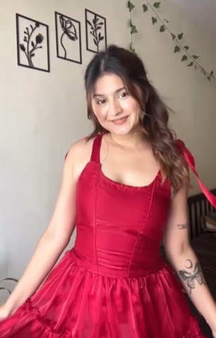 Vestido corto de fiesta de tul rojo con corte en A, estilo Y8509