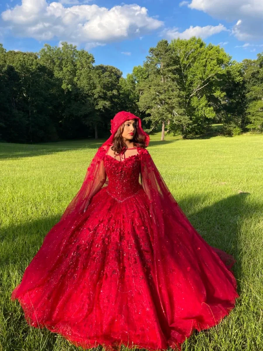 Luxurious Red Quinceanera Dress,Red Ball Gown,Red Sweet 16 Dress Y2338 by simplepromdress