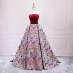 Strapless Print Flowers Prom Dress Vintage Evening Dress s17 by simplepromdress