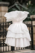 White Short Party Dress Homecoming Dress Y1997 by simplepromdress