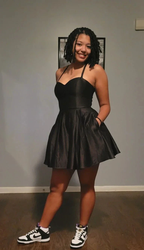 Black A-line Homecoming Dress Black Short Dress Y2449 by simplepromdress