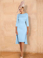 Sheath/Column Long Sleeves Mother of the Bride Dresses with Beading by Dreamylily