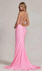 Pink Prom Dress with Lace Bodice SYP56 by vivymakudress