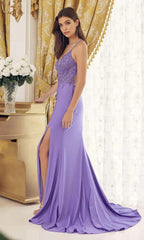 Purple Prom Dress with Lace Bodice SYP57 by vivymakudress