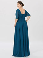 A-Line/Princess Square Neck Floor-Length Mother of the Bride Dresses by Dreamylily