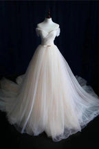 Ball Gown Tulle Sweetheart Lace up Bowknot Wedding Dresses WD200 by pgmdress