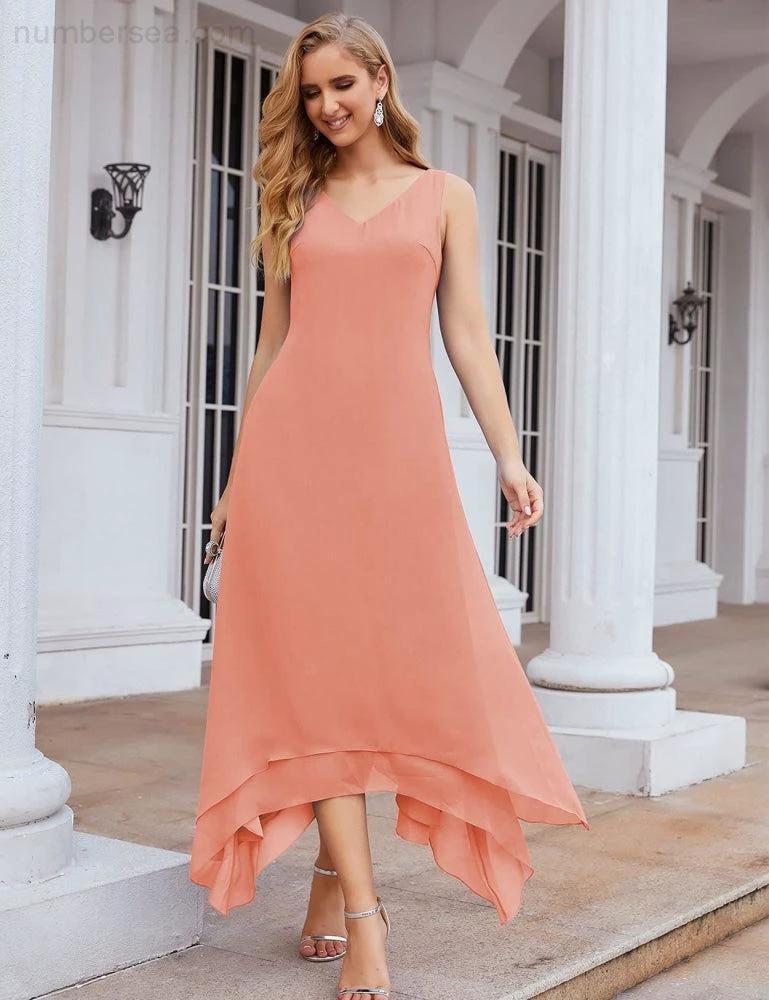 Sunnderly Chiffon Plus Size Mother of Bride Dresses with Jacket Formal Dresses for Wedding SY28073 by numbersea