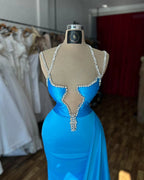 Beautiful Column Spaghetti Straps Sleeveless Ruffles Satin Prom Dresses by misshow.com