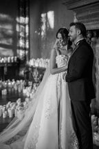 Beautiful Long A-line Split Front Sleeveless Wedding Dresses with Lace by misshow.com