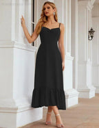 Numbersea Spaghetti Strap Chiffon Bridesmaid Dress Ankle Length Formal A Line Cocktail Party Homecoming Dress for Juniors SEA28028 by numbersea