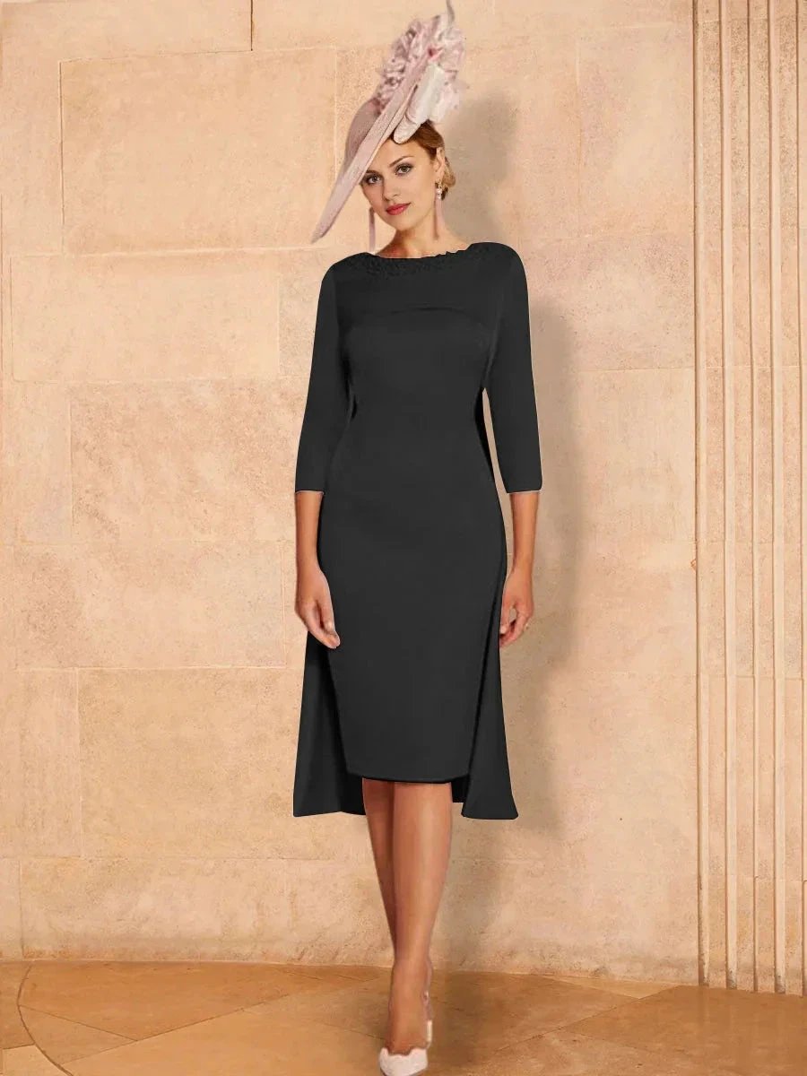 Sheath/Column Long Sleeves Mother of the Bride Dresses with Beading by Dreamylily