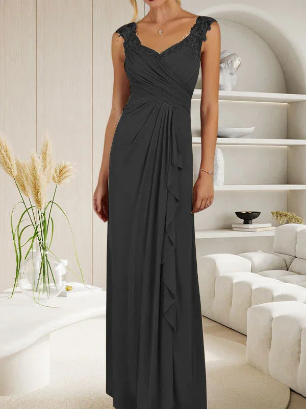 Champagnerfarbenes A-Linien-Kleid mit herzförmigem Ausschnitt und plissiertem Netzstoff