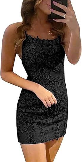 Short Column Blue Lace Spaghetti Straps Sleeveless Prom Dresses by misshow.com