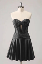 Cute Fuchsia A Line Sweetheart Criss Cross Corset Homecoming Dress with Ruffles by WEDTREND