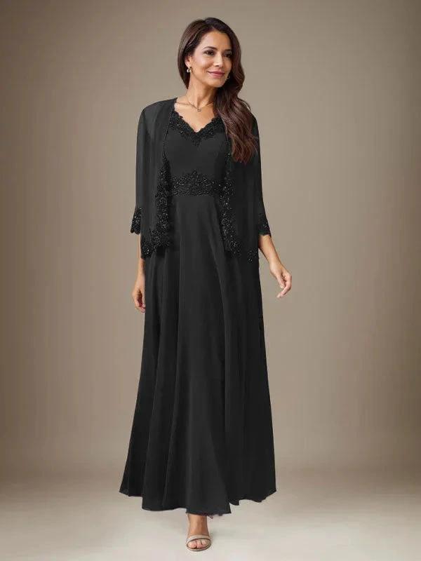Plum A-Line Sequins Chiffon Dress by Dreamylily