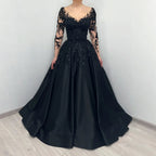 Black Luxury Gothic Wedding Dress Bridal Gown Heavy Beading  SW559