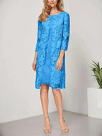 A-line Scoop Knee-Length Chiffon Lace Mother of the Bride Dress With Jacket by Dreamylily