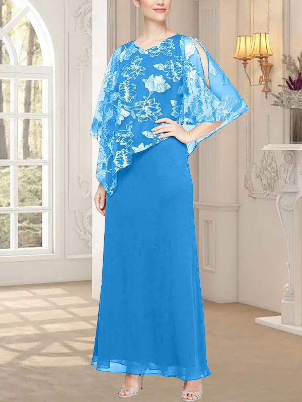 Long Glitter Mesh Dress with Novelty Asymmetric Overlay Bodice