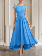 A-line Scoop Floor-Length Lace Chiffon Mother of the Bride Dress With Sequins by Dreamylily