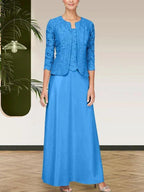 Glitter Lace & Satin Skirt Jacket Dress with Open Jacket by Dreamylily