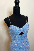 Cut Out Prom Dresses with Slit Spaghetti Strap Prom Dress SYP146 by vivymakudress