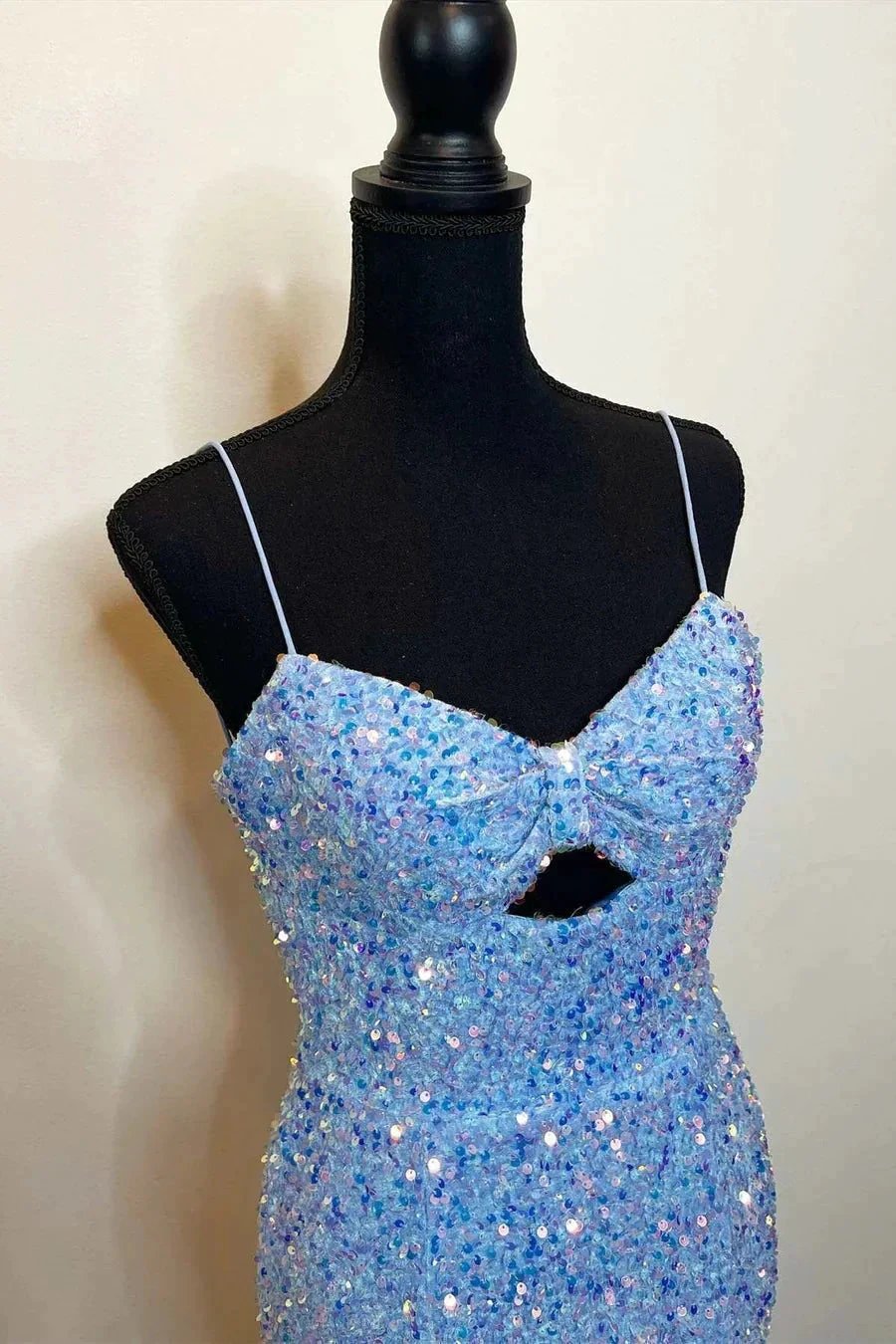Cut Out Prom Dresses with Slit Spaghetti Strap Prom Dress SYP146 by vivymakudress