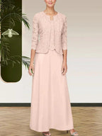Glitter Lace & Satin Skirt Jacket Dress with Open Jacket by Dreamylily