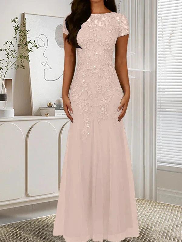 Dark Navy Mermaid Scoop Sequins Tulle Dress by Dreamylily