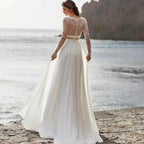 Wedding Dresses A-Line V-Neck Bridal Gowns Long Sleeves Chiffon And Satin Robes For Formal Party 2024 Vestidos De Novia by payinti