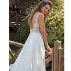 Bohemian Sexy Off Shoulder Sleeveless Beach Mopping Wedding Dresses Lace Appliques V-neck Backless Fascinating Bridal Gowns 2023 by payinti