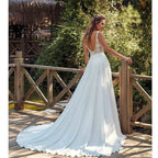 Bohemian Sexy Off Shoulder Sleeveless Beach Mopping Wedding Dresses Lace Appliques V-neck Backless Fascinating Bridal Gowns 2023 by payinti