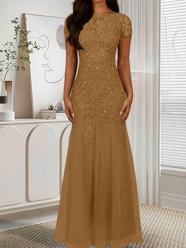 Dark Navy Mermaid Scoop Sequins Tulle Dress by Dreamylily