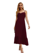 Numbersea Spaghetti Strap Chiffon Bridesmaid Dress Ankle Length Formal A Line Cocktail Party Homecoming Dress for Juniors SEA28028 by numbersea