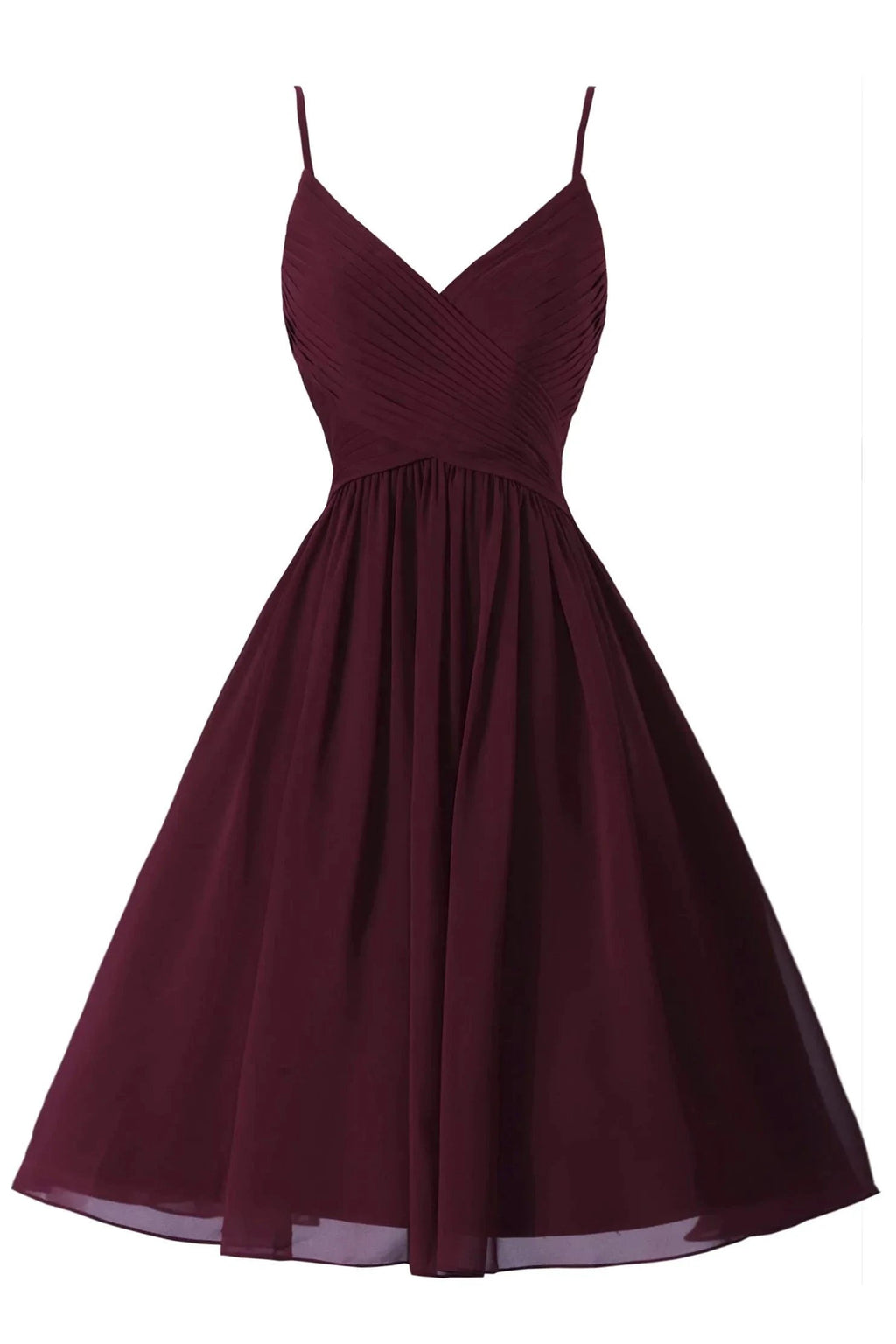 Spaghetti Straps Sleeveless A Line Chiffon Short Prom Dresses With Pockets by Ombreprom