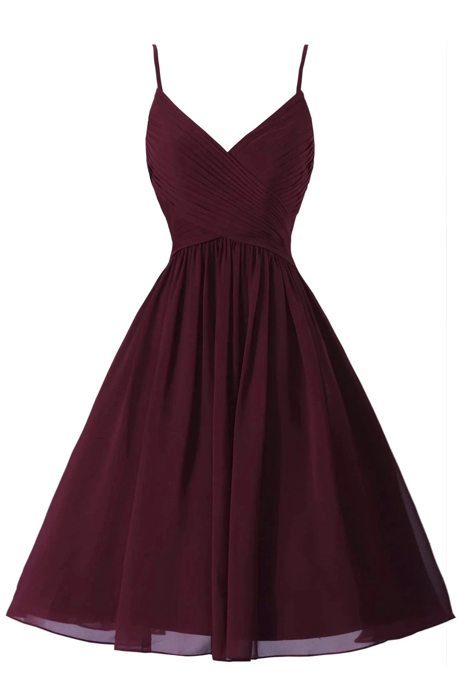 Spaghetti Straps Sleeveless A Line Chiffon Short Prom Dresses With Pockets by Ombreprom