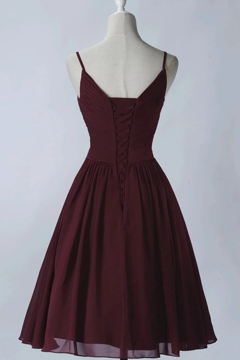 Spaghetti Straps Sleeveless A Line Chiffon Short Prom Dresses With Pockets by Ombreprom
