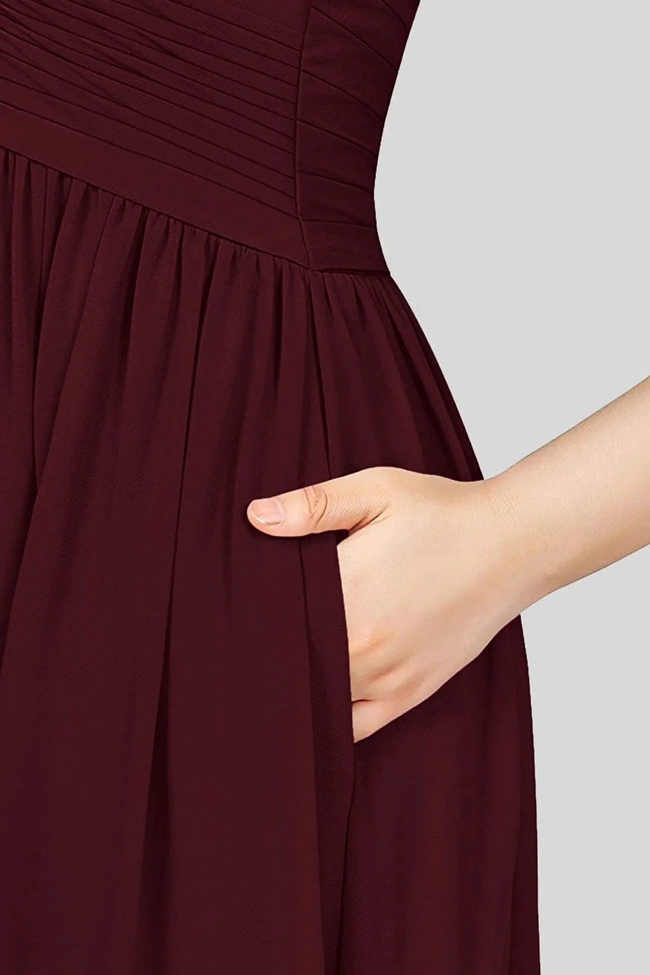 Spaghetti Straps Sleeveless A Line Chiffon Short Prom Dresses With Pockets by Ombreprom