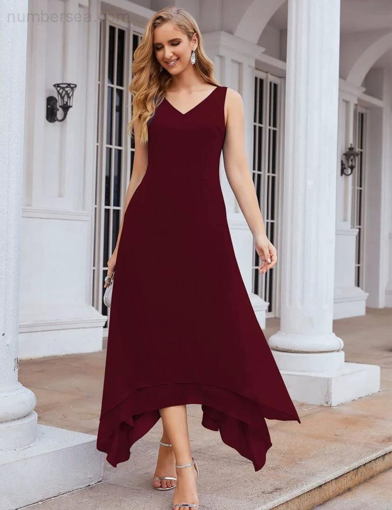 Sunnderly Chiffon Plus Size Mother of Bride Dresses with Jacket Formal Dresses for Wedding SY28073 by numbersea