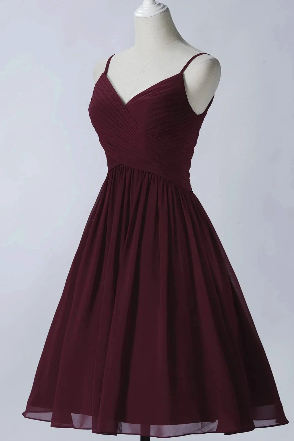 Spaghetti Straps Sleeveless A Line Chiffon Short Prom Dresses With Pockets by Ombreprom