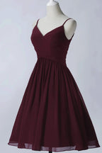 Spaghetti Straps Sleeveless A Line Chiffon Short Prom Dresses With Pockets by Ombreprom
