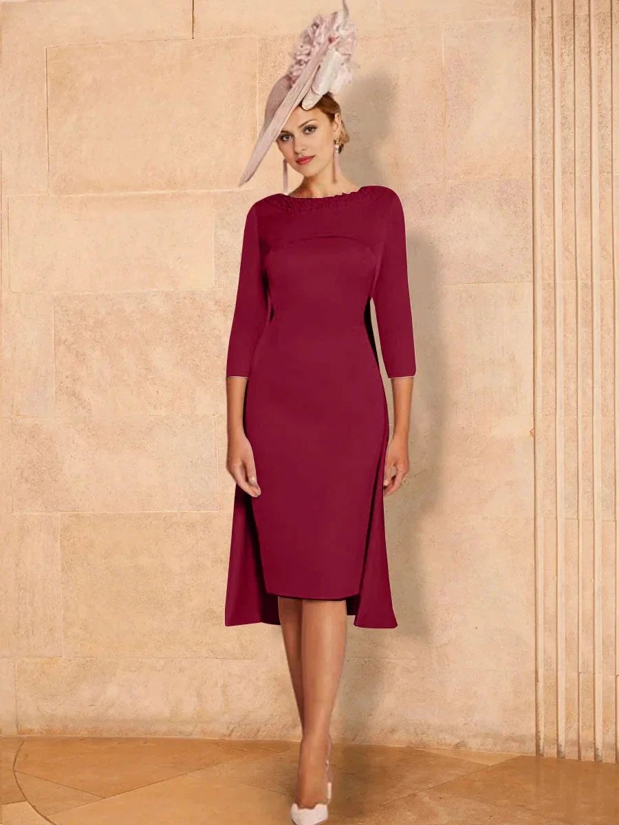 Sheath/Column Long Sleeves Mother of the Bride Dresses with Beading by Dreamylily