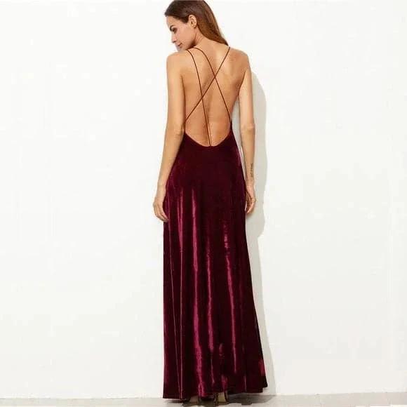 Velvet Formal Evening Party Dress SYP9 by vivymakudress