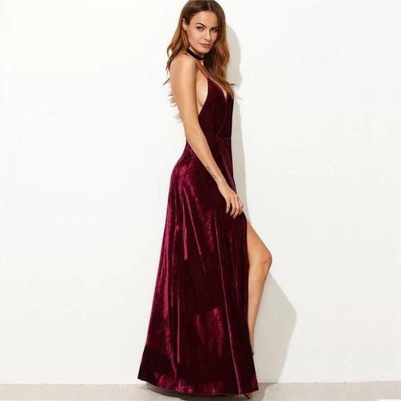 Velvet Formal Evening Party Dress SYP9 by vivymakudress