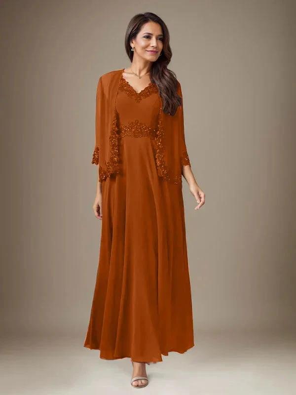 Plum A-Line Sequins Chiffon Dress by Dreamylily